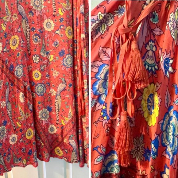 ✨ Free People x Spell & The Gypsy Collective Lovebird Half Moon Maxi Skirt Small - Picture 7 of 16